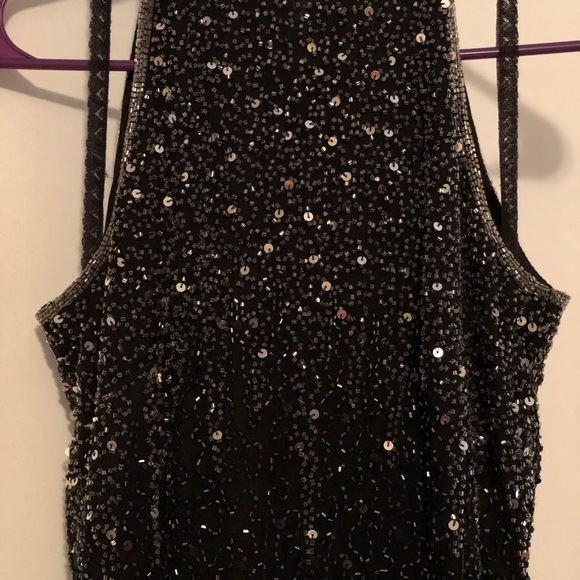 🖤VINTAGE Sténay Black Beaded Sequence Fitted Dress🖤 - Picture 7 of 12